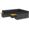 Image de vidaXL - 11-delige - Loungeset - met - kussens - poly - rattan - zwart