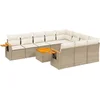 Image de vidaXL - 11-delige - Tuinset - met - kussens - poly - rattan - beige