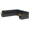 Image de vidaXL - 10-delige - Loungeset - met - kussens - poly - rattan - zwart