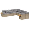 Image de vidaXL - 10-delige - Loungeset - met - kussens - poly - rattan - beige
