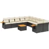 Image de vidaXL - 11-delige - Loungeset - met - kussens - poly - rattan - zwart