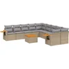 Image de vidaXL - 11-delige - Tuinset - met - kussens - poly - rattan - beige