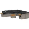 Image de vidaXL - 11-delige - Loungeset - met - kussens - poly - rattan - grijs