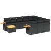 Image de vidaXL - 11-delige - Loungeset - met - kussens - poly - rattan - zwart