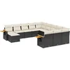 Image de vidaXL - 11-delige - Loungeset - met - kussens - poly - rattan - zwart