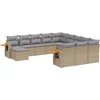Image de vidaXL - 11-delige - Tuinset - met - kussens - poly - rattan - beige