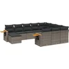 Image de vidaXL - 11-delige - Loungeset - met - kussens - poly - rattan - grijs