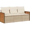 Image de vidaXL - 3-delige - Loungeset - met - kussens - poly - rattan - beige