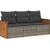 Image de vidaXL - 3-delige - Loungeset - met - kussens - poly - rattan - grijs