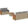 Image de vidaXL - 6-delige - Loungeset - met - kussens - poly - rattan - beige