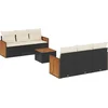 Image de vidaXL - 7-delige - Loungeset - met - kussens - poly - rattan - zwart