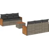 Image de vidaXL - 7-delige - Loungeset - met - kussens - poly - rattan - grijs