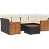 Image de vidaXL - 7-delige - Loungeset - met - kussens - poly - rattan - zwart