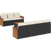 Image de vidaXL - 8-delige - Loungeset - met - kussens - poly - rattan - zwart