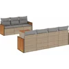 Image de vidaXL - 8-delige - Loungeset - met - kussens - poly - rattan - beige