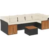 Image de vidaXL - 8-delige - Loungeset - met - kussens - poly - rattan - zwart