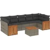 Image de vidaXL - 8-delige - Loungeset - met - kussens - poly - rattan - grijs