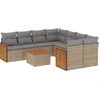 Image de vidaXL - 9-delige - Loungeset - met - kussens - poly - rattan - beige