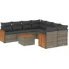 Image de vidaXL - 9-delige - Loungeset - met - kussens - poly - rattan - grijs