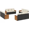 Image de vidaXL - 12-delige - Loungeset - met - kussens - poly - rattan - zwart