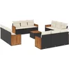 Image de vidaXL - 13-delige - Loungeset - met - kussens - poly - rattan - zwart