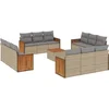 Image de vidaXL - 13-delige - Loungeset - met - kussens - poly - rattan - beige