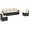 Image de vidaXL - 6-delige - Loungeset - met - kussens - poly - rattan - zwart
