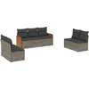 Image de vidaXL - 7-delige - Loungeset - met - kussens - poly - rattan - grijs