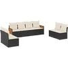 Image de vidaXL - 8-delige - Loungeset - met - kussens - poly - rattan - zwart