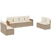 Image de vidaXL - 8-delige - Loungeset - met - kussens - poly - rattan - beige