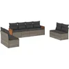 Image de vidaXL - 8-delige - Loungeset - met - kussens - poly - rattan - grijs
