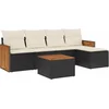 Image de vidaXL - 6-delige - Loungeset - met - kussens - poly - rattan - zwart