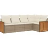 Image de vidaXL - 5-delige - Loungeset - met - kussens - poly - rattan - beige