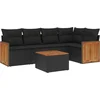 Image de vidaXL - 6-delige - Loungeset - met - kussens - poly - rattan - zwart