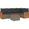 Image de vidaXL - 6-delige - Loungeset - met - kussens - poly - rattan - grijs