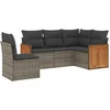 Image de vidaXL - 5-delige - Loungeset - met - kussens - poly - rattan - grijs
