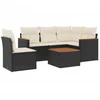 Image de vidaXL - 6-delige - Loungeset - met - kussens - poly - rattan - zwart