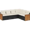 Image de vidaXL - 6-delige - Loungeset - met - kussens - poly - rattan - zwart