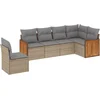 Image de vidaXL - 6-delige - Loungeset - met - kussens - poly - rattan - beige