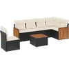 Image de vidaXL - 7-delige - Loungeset - met - kussens - poly - rattan - zwart