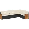 Image de vidaXL - 7-delige - Loungeset - met - kussens - poly - rattan - zwart