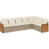 Image de vidaXL - 7-delige - Loungeset - met - kussens - poly - rattan - beige