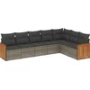 Image de vidaXL - 7-delige - Loungeset - met - kussens - poly - rattan - grijs