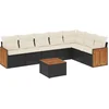 Image de vidaXL - 8-delige - Loungeset - met - kussens - poly - rattan - zwart