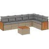 Image de vidaXL - 8-delige - Loungeset - met - kussens - poly - rattan - beige
