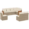 Image de vidaXL - 8-delige - Loungeset - met - kussens - poly - rattan - beige