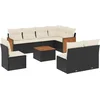 Image de vidaXL - 9-delige - Loungeset - met - kussens - poly - rattan - zwart
