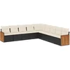 Image de vidaXL - 9-delige - Loungeset - met - kussens - poly - rattan - zwart