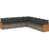 Image de vidaXL - 9-delige - Loungeset - met - kussens - poly - rattan - grijs