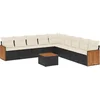 Image de vidaXL - 10-delige - Loungeset - met - kussens - poly - rattan - zwart